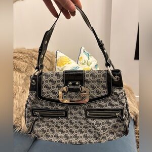 Guess Monogram Black and Gray Shoulder Bag